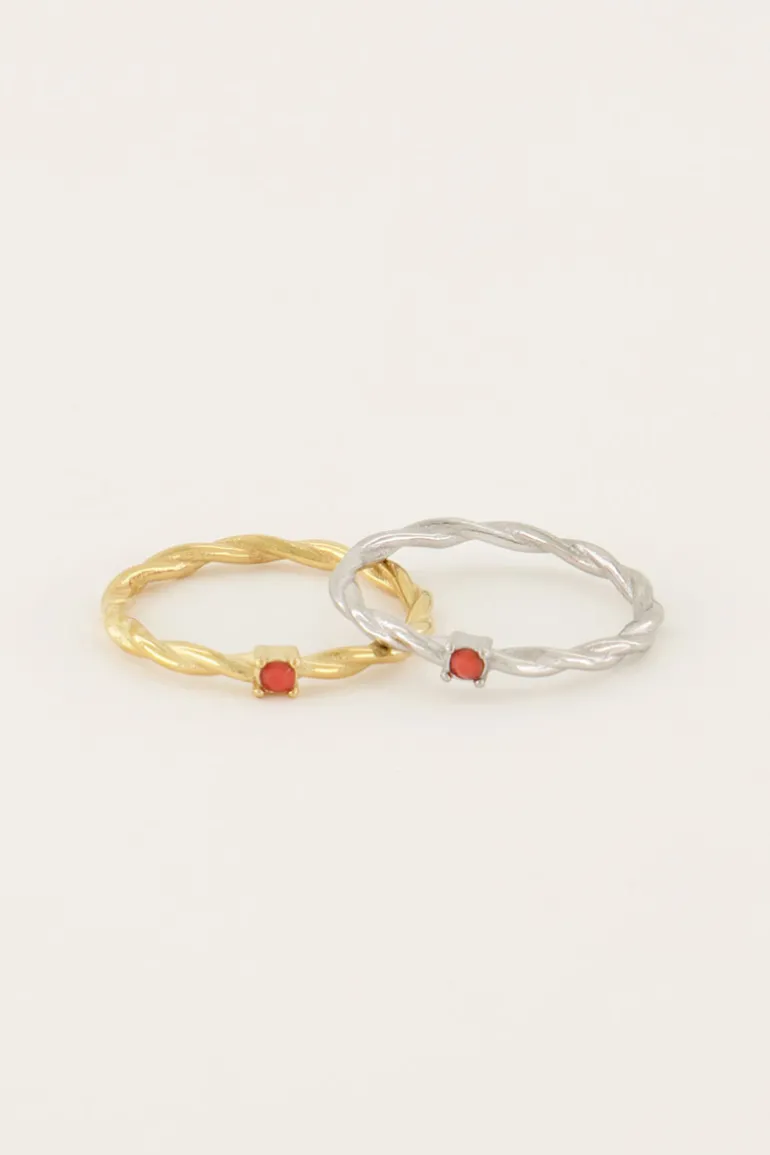 Bague Torsadée Pierre Grenadine