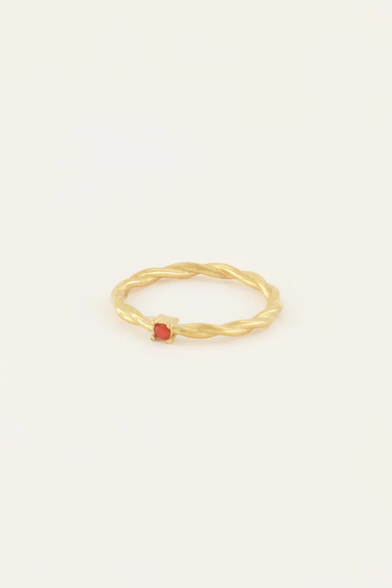 Bague Torsadée Pierre Grenadine