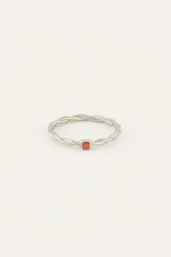 Bague Torsadée Pierre Grenadine