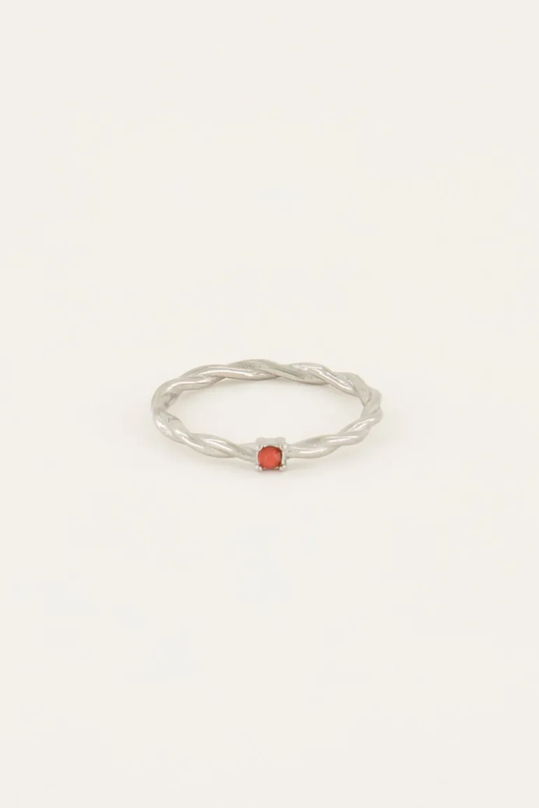 Bague Torsadée Pierre Grenadine