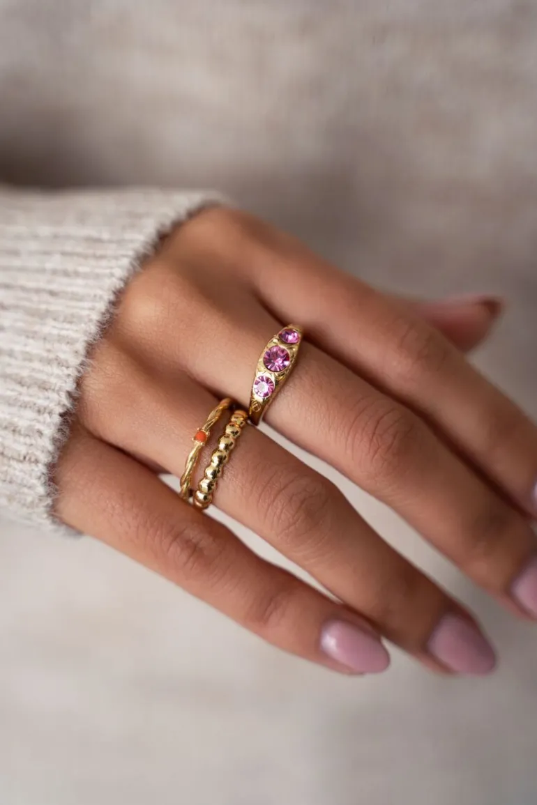 Bague Torsadée Pierre Grenadine