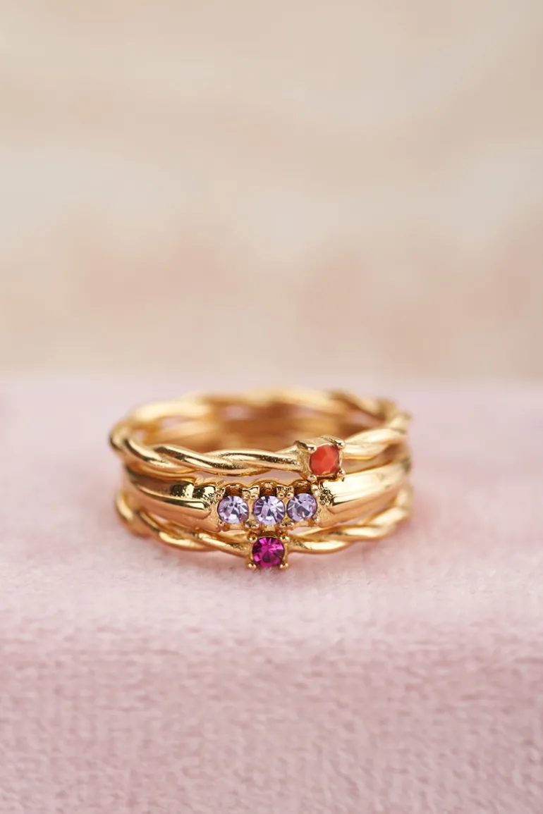 Bague Torsadée Pierre Grenadine
