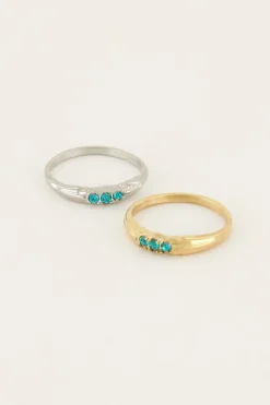 Bague Trois Pierres Azzurro