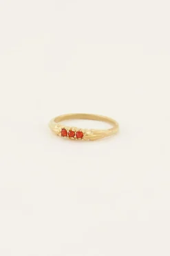 Bague Trois Pierres Pomegranate