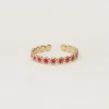 Bague Vintage Avec Mini Fleur Rose Et Rouge