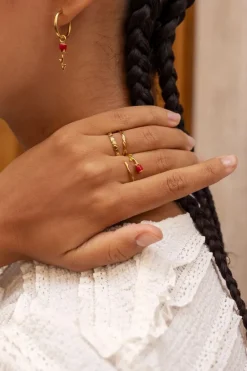 Bague Vintage Avec Rose Colorée