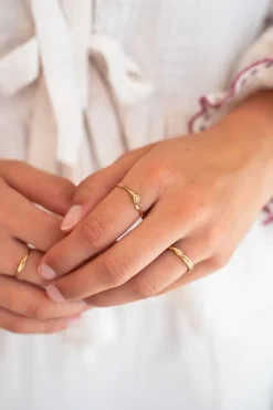 Bague Vintage Avec Rose Plate
