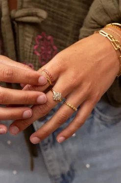 Bague Vintage Avec Strass Transparents