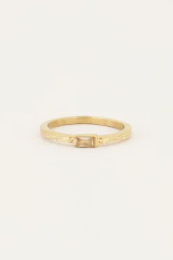 Bague Vintage Rectangle Structurée Et Transparente