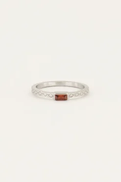 Bague Vintage Rectangulaire Rouge