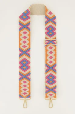 Bandoulière Beige Avec Motif Coloré