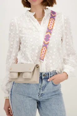 Bandoulière Beige Avec Motif Coloré