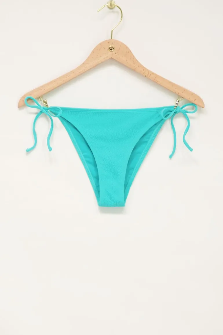 Bas De Bikini Côtelé Bleu
