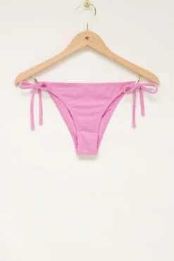 Bas De Bikini Côtelé Rose Pâle