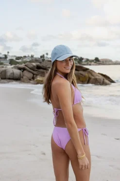 Bas De Bikini Lilas Côtelé
