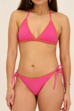 Bas De Bikini Rose Détail Métallisé