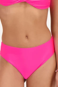 Bas De Bikini Taille Haute Rose Brillant