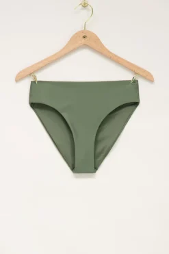 Bas De Bikini Taille Haute Vert Brillant