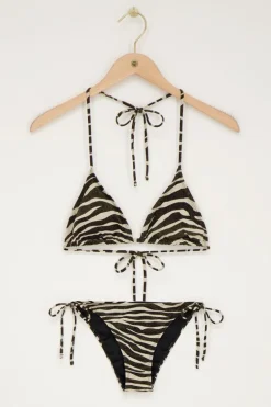 Bikini Triangle Zébré Noir Et Blanc En Lurex