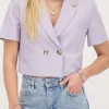 Blazer Court Lilas à Manches Courtes