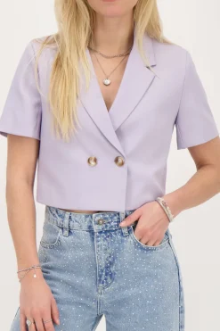 Blazer Court Lilas à Manches Courtes