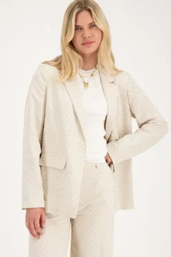 Blazer En Lin Beige Avec Clous