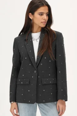 Blazer Gris Foncé Avec Clous