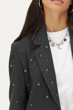 Blazer Gris Foncé Avec Clous
