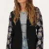 Blazer Noir Avec Manches En Jacquard