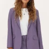 Blazer Oversized Violet Avec Poches Et Boutons