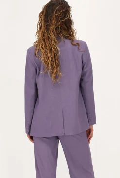 Blazer Oversized Violet Avec Poches Et Boutons