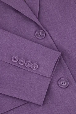 Blazer Oversized Violet Avec Poches Et Boutons