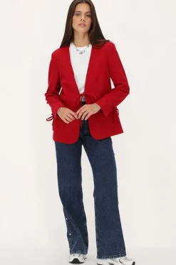 Blazer Rouge Avec Noeud