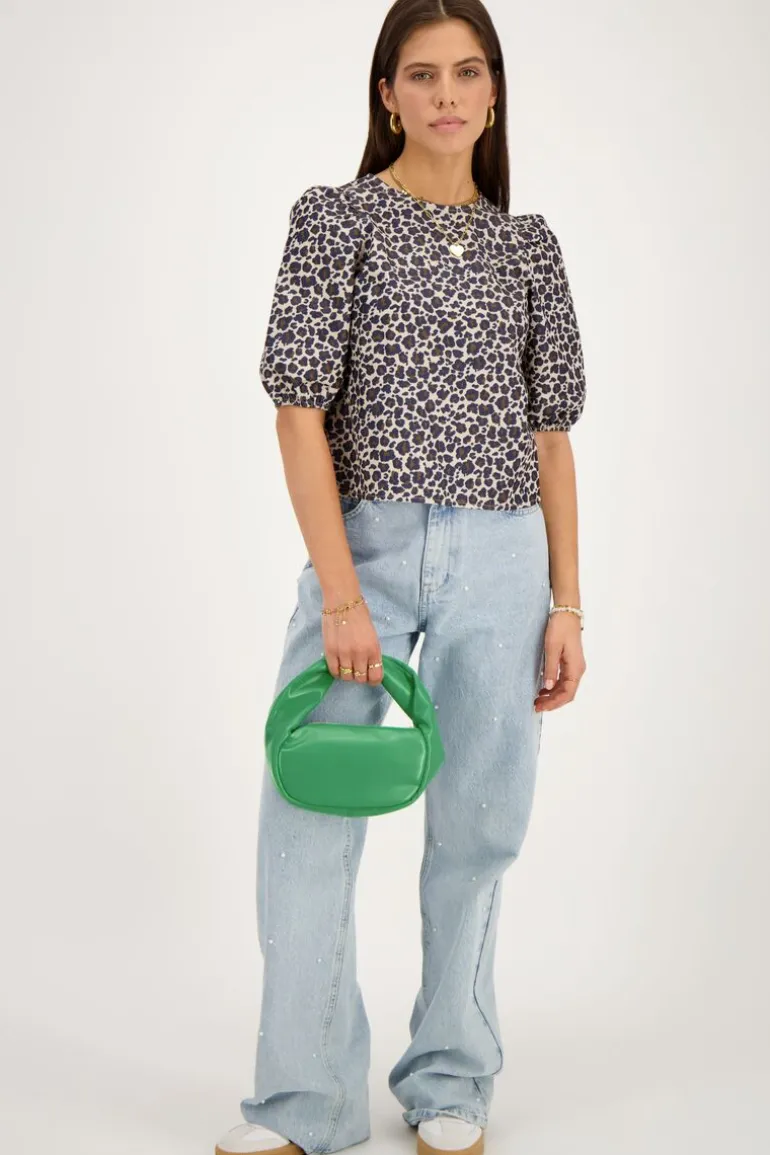 Blouse à Imprimé Léopard Avec Nœuds Au Dos