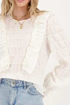 Blouse Blanche à Volants