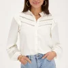 Blouse Blanche à Volants Et Rubans