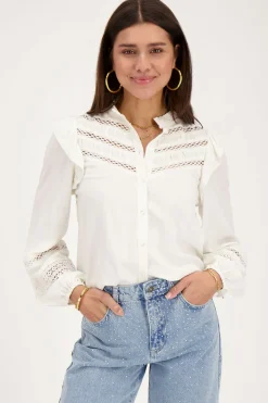 Blouse Blanche à Volants Et Rubans