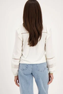 Blouse Blanche à Volants Et Rubans