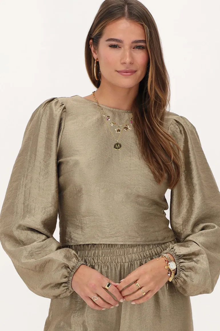 Blouse En Bronze Avec Nœud Au Dos