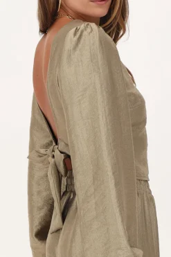 Blouse En Bronze Avec Nœud Au Dos