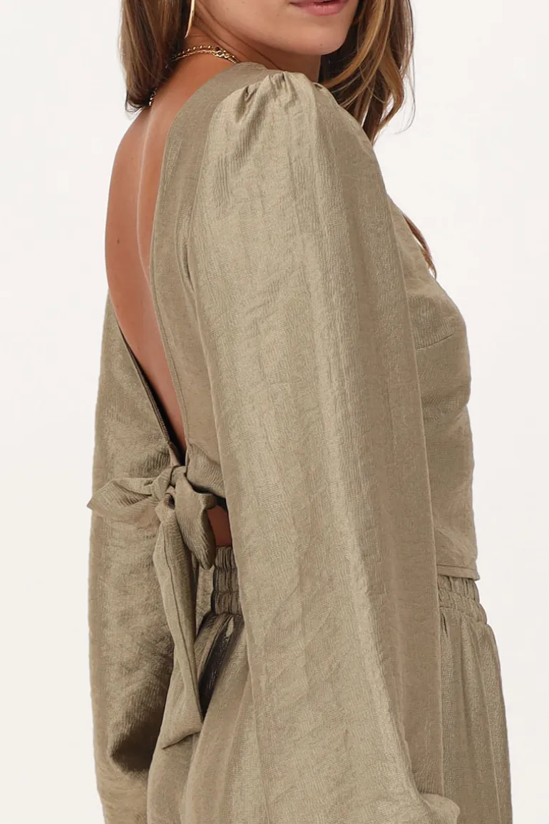 Blouse En Bronze Avec Nœud Au Dos