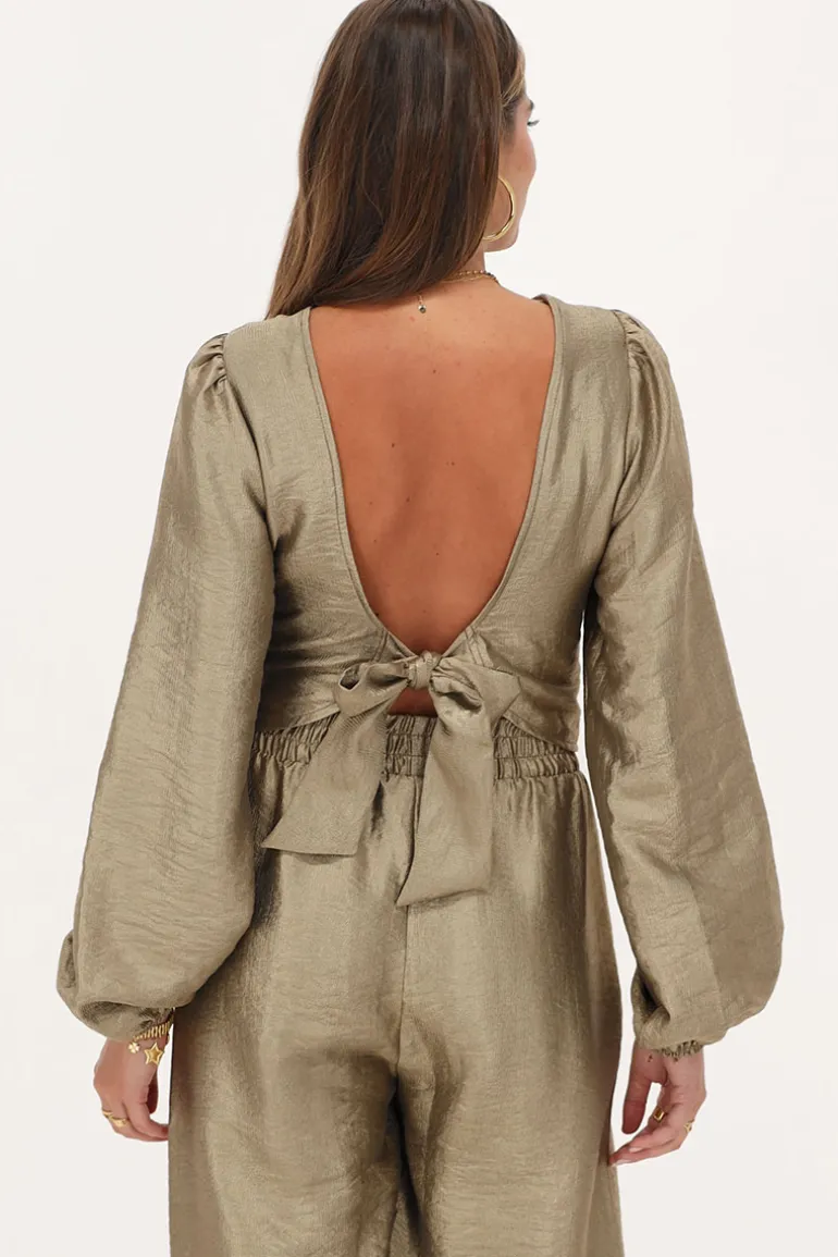 Blouse En Bronze Avec Nœud Au Dos