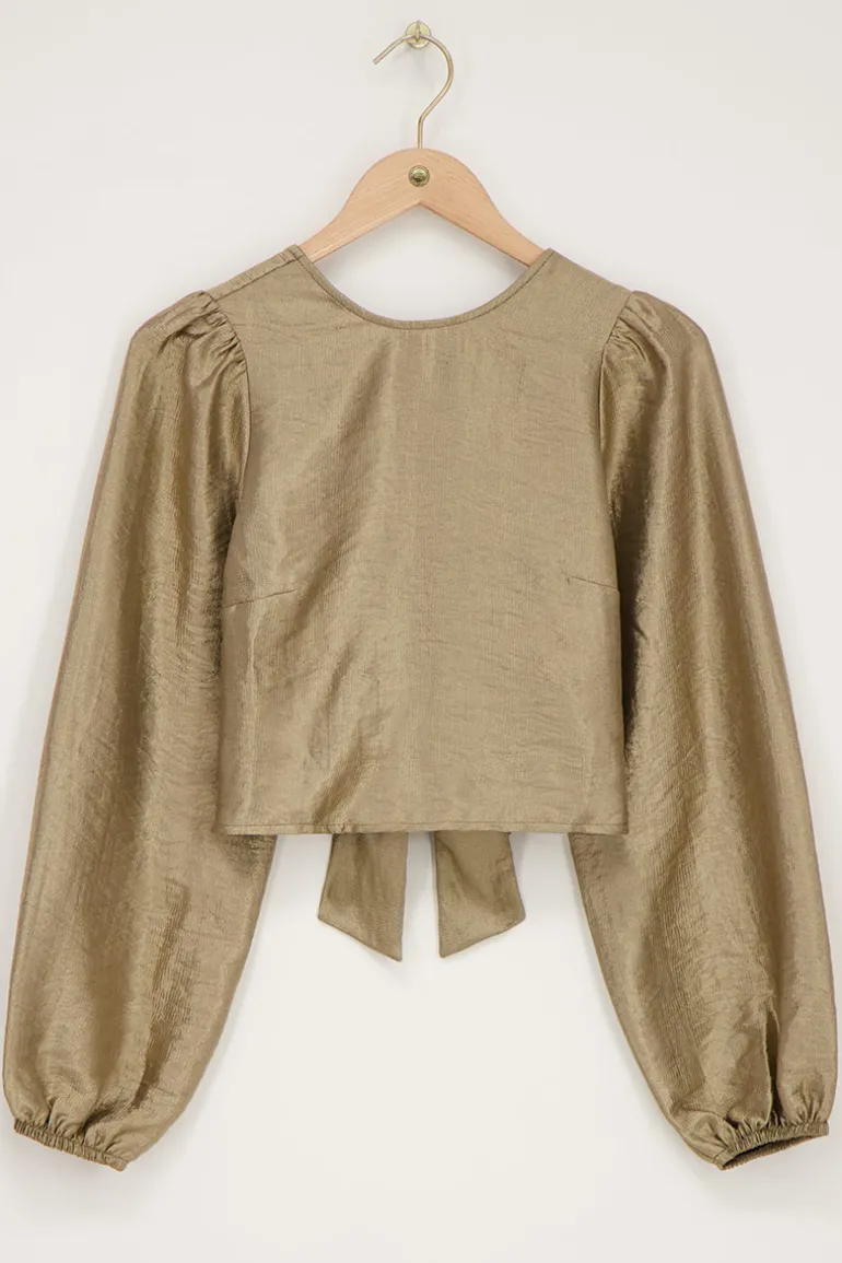 Blouse En Bronze Avec Nœud Au Dos