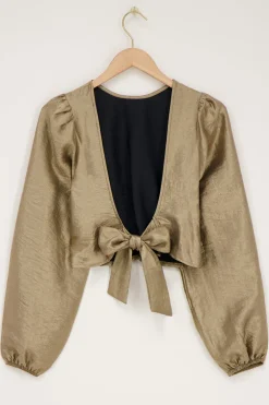 Blouse En Bronze Avec Nœud Au Dos