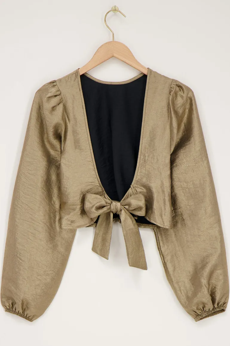 Blouse En Bronze Avec Nœud Au Dos