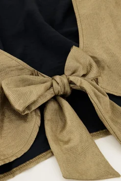 Blouse En Bronze Avec Nœud Au Dos
