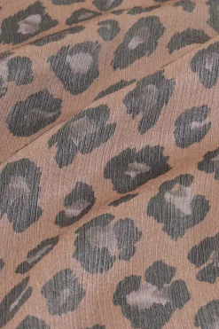 Blouse Froissée Imprimé Léopard Avec Nœuds Et Manches à Volants