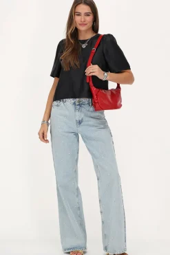 Blouse Noire Avec Manches Plissées Et Nœuds