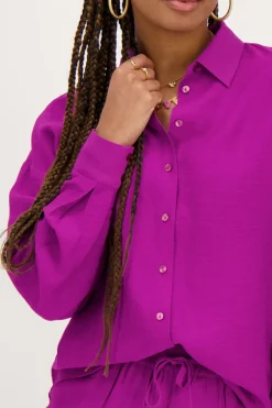 Blouse Violette à Boutons