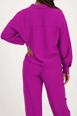 Blouse Violette à Boutons